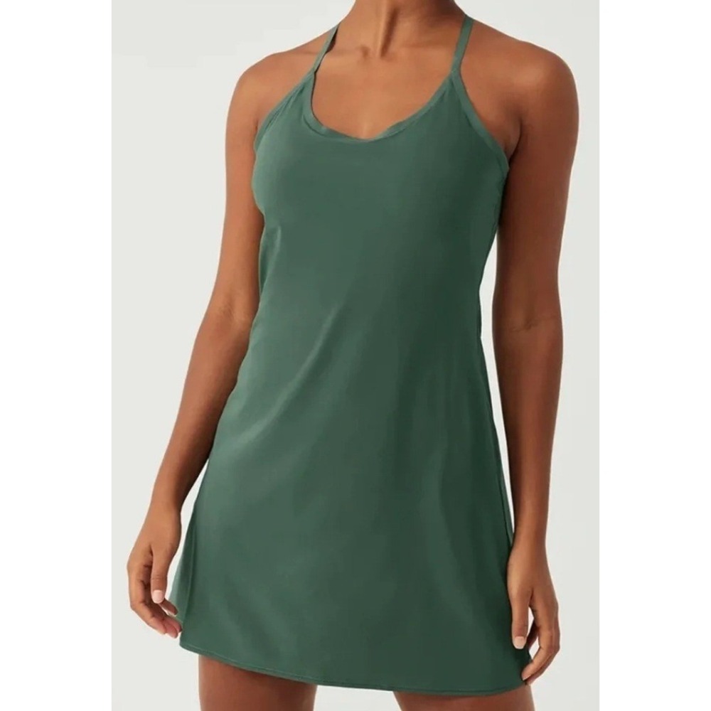 Outdoor Voices Womens Exercise Dress in Evergreen Activewear Racerback